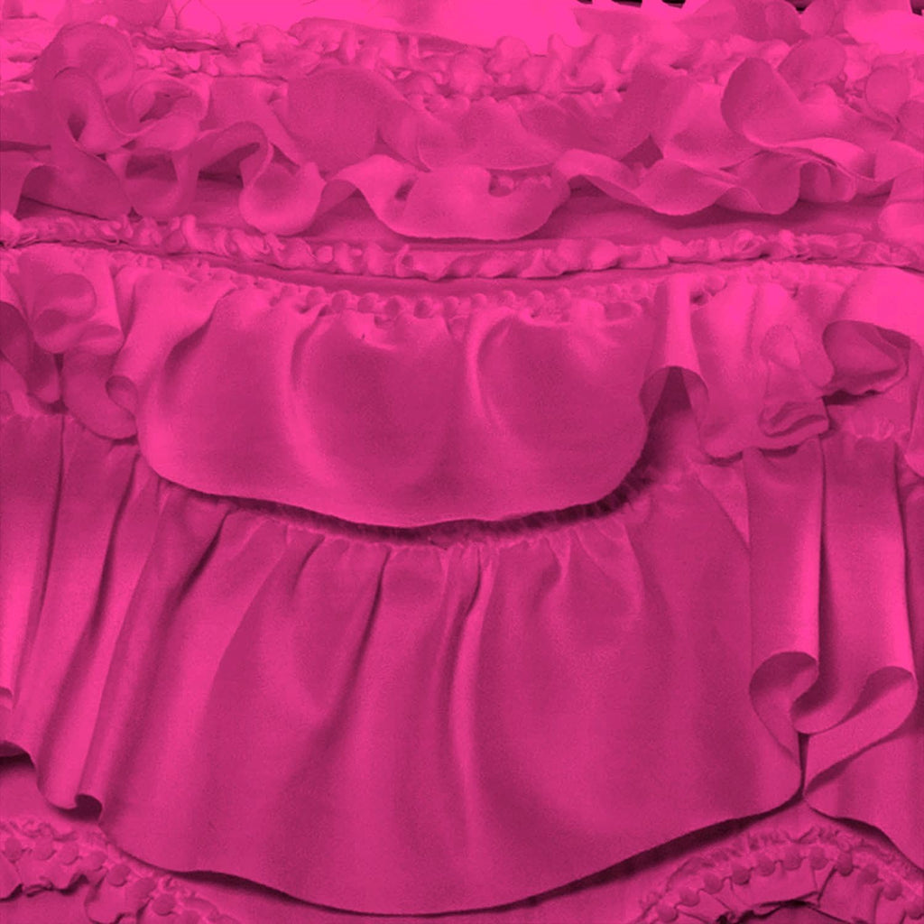 100% Egyptian Cotton, 550 GSM Microfiber Filled Quilt Ruffled Textured 3 Piece Full/Queen Size Comforter Set, Hot Pink
