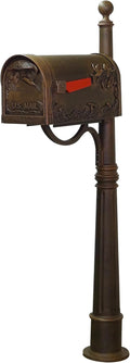 Special Lite Hummingbird Curbside Mailbox with Ashland Post - Copper Mailbox with Aluminum Post - SCB-1005_SPK600-CP