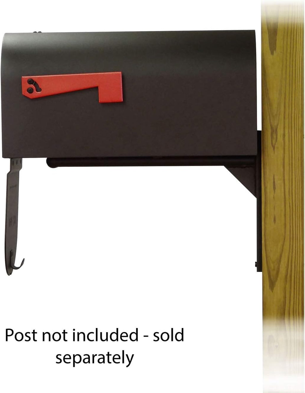 Special Lite Titan Steel Curbside Mailbox with Ashley Front Single Mailbox Mounting Bracket - TC-ASH-FS-1016S-BLK
