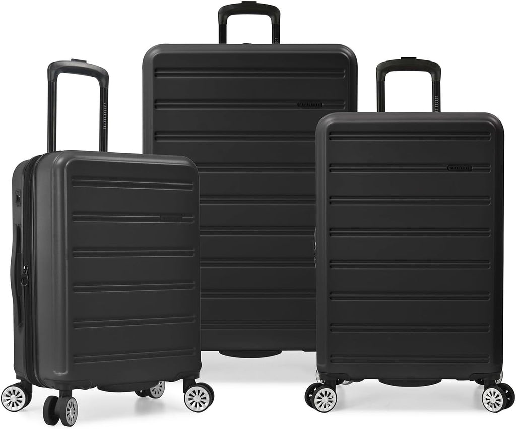 Travel Select Snowcreek Hardside Expandable Spinner Luggage Set w/USB Port, Black, 3-Piece