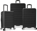 Travel Select Snowcreek Hardside Expandable Spinner Luggage Set w/USB Port, Black, 3-Piece