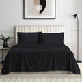 1000 Series - 100% Egyptian Cotton Sheet Set Soft & Comfy Breathable Hotel Quality Luxury Bedding -Queen Size Fits Mattress Up to 18-20' Deep (Stripe, Black)