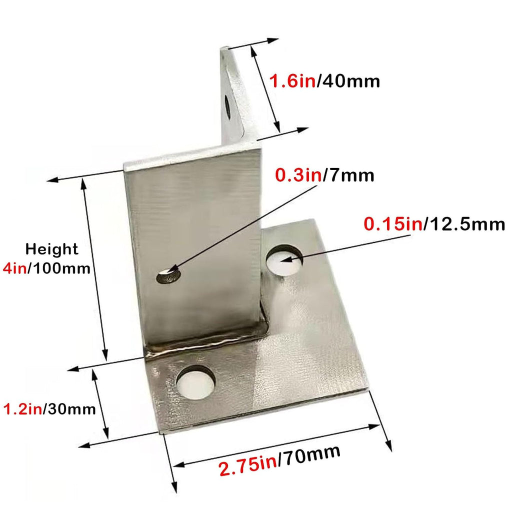 Heavy Duty Half Column Base, Adjustable Wood Fence Post Brackets for Wooden Mailbox/Patio Fence, Sturdy Stainless Bracket Anchor, Ground Mount(18pcs)