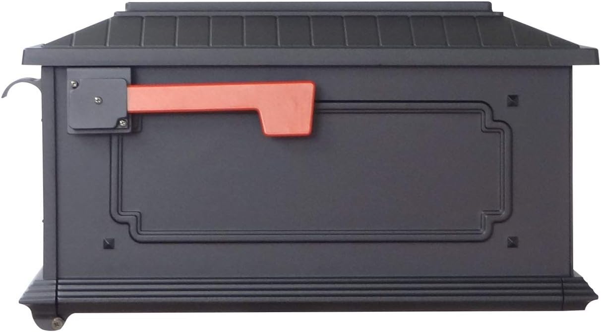 Special Lite Kingston Curbside Mailbox with Ashley Front Single Mailbox Mounting Bracket - TC-ASH-FS-1017-BLK