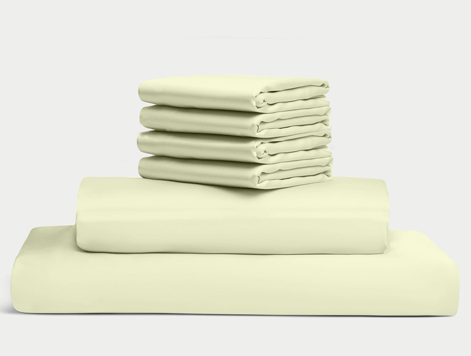 100% Egyptian Long Staple Cotton Bedsheet Set, 800 Thread Count, 6-PC Sheets Set, Ivory Color, Queen Size, 15 Inch Deep Pocket of Fitted Sheet, Soft Sateen Weave Breathable
