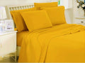 SHERA'S BEDDINGS 6- Piece Sheet Set Fits Mattress Upto 10-12 Inches Fully Elastic Deep Pocket Queen (60' X 80') Gold Solid 650 Thread Count 100% Egyptian Cotton