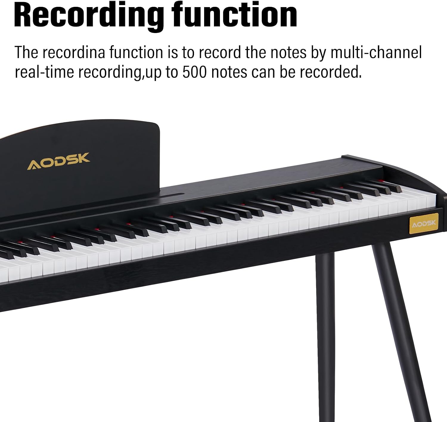 AODSK 88 Keys Digital Piano, Electric Piano Full-size Semi Weighted Keyboard For Beginners, 128 Tones & Rhythms, MIDI/USB Connectivity, Headphone Jack