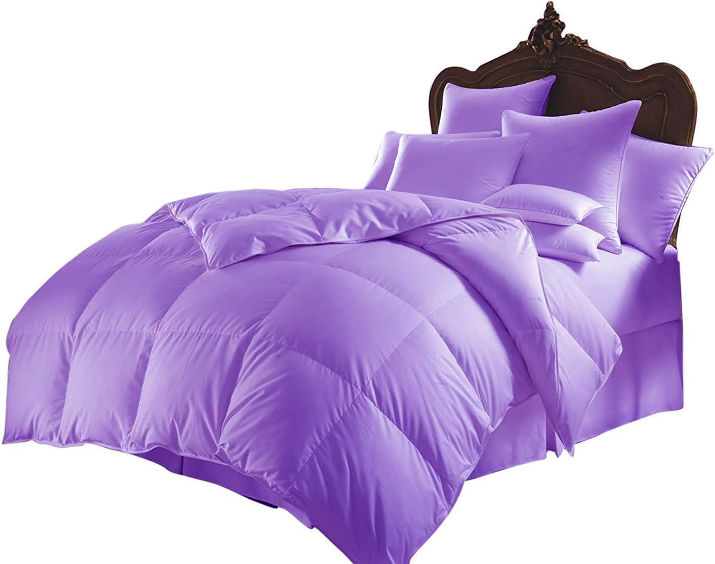 Queen Comforter Set Egyptian Cotton 1000 Series Lilac 400 GSM Queen Size Comforter Set (Comforter + 2 Pillowcases) Comforter for Queen Size Bed