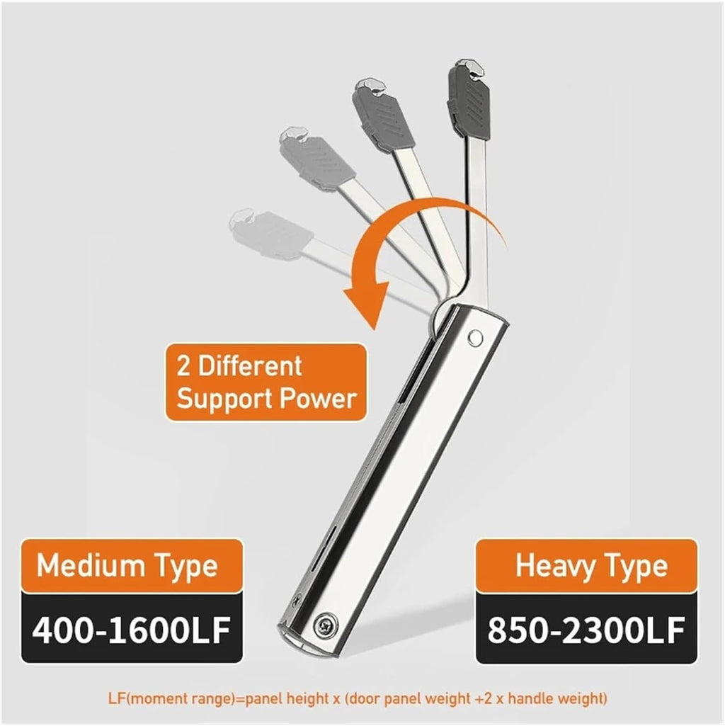 Heavy Duty Hydraulic Cabinet Hinge Random Stop Soft Close Kitchen Hinge Adjustable Door Support Lift Door Hardware(Medium)