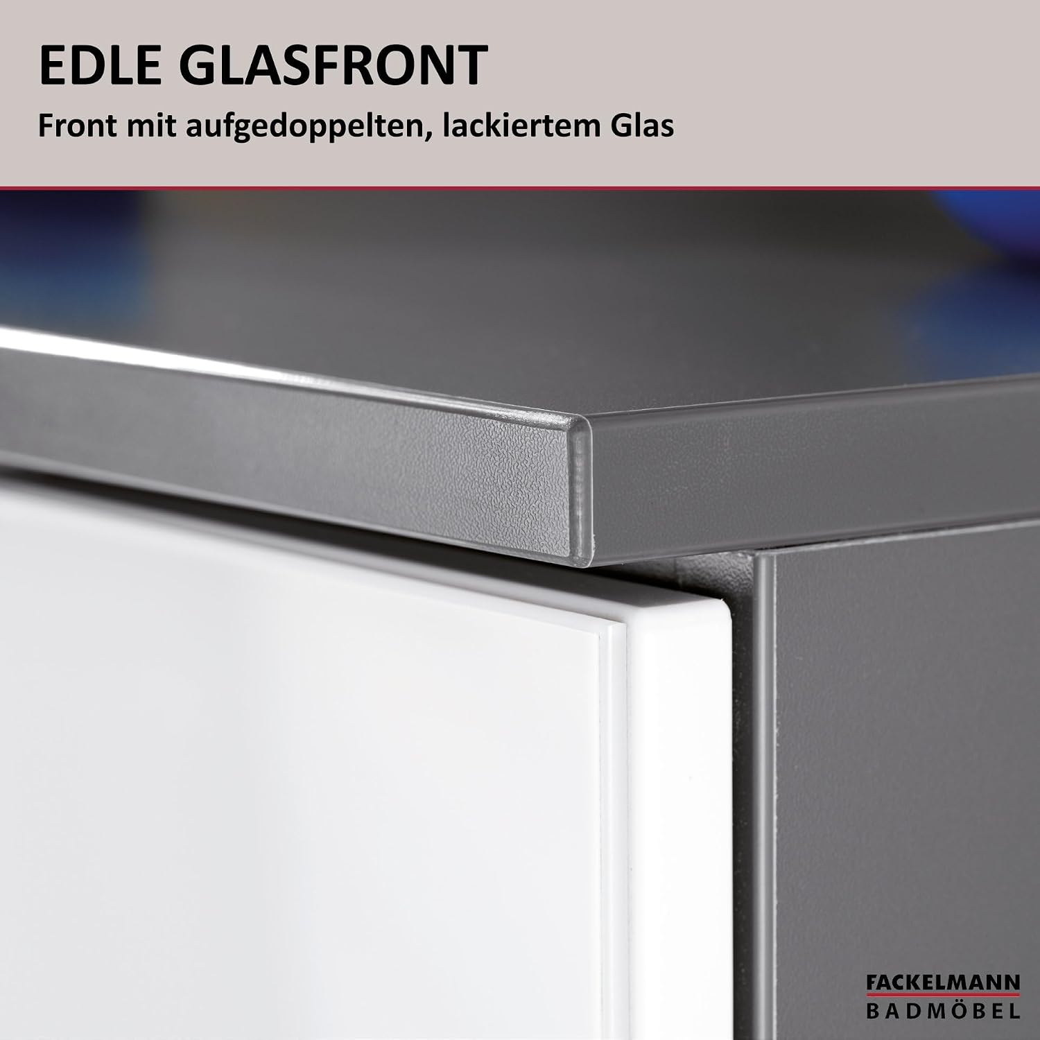 FACKELMANN Kara Bathroom Cabinet with Soft-Close System Dimensions (W x H x D): Approx. 41 x 70 x 32 cm Bathroom Cabinet/Door Hinge Left/Body: Anthracite/Front: Lacquered Glass in