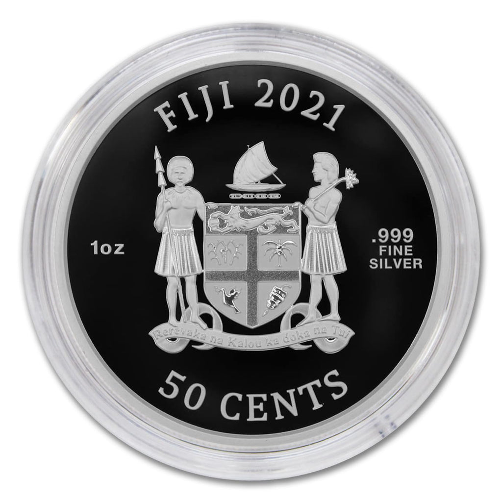 2021 1 oz Silver Fiji Street Fighter II 30th Anniversary Chun-Li Coloured Brilliant Uncirculated (in Capsule) with a Certificate of Authenticity 50c BU