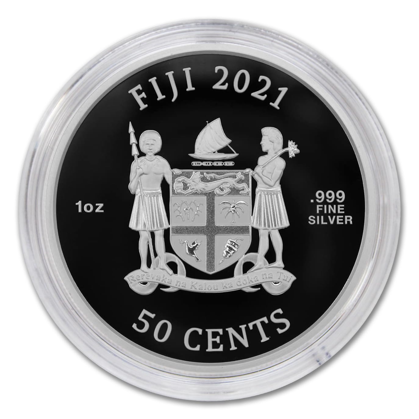 2021 1 oz Silver Fiji Street Fighter II 30th Anniversary Chun-Li Coloured Brilliant Uncirculated (in Capsule) with a Certificate of Authenticity 50c BU