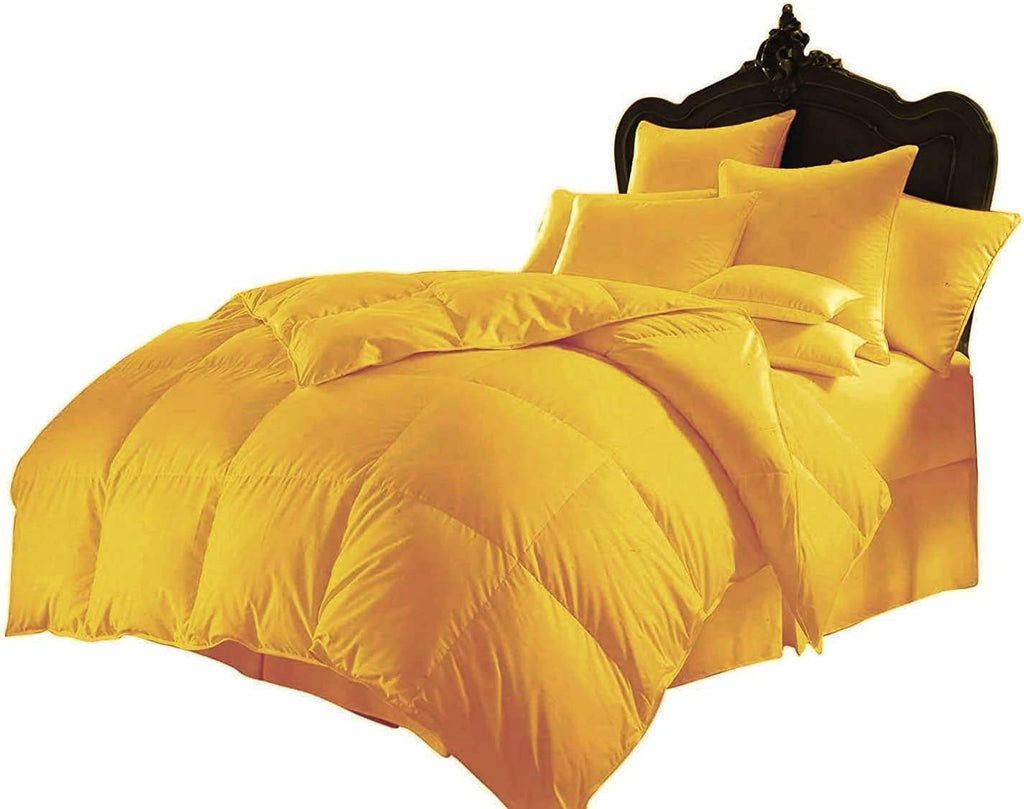Queen Comforter Set Egyptian Cotton 1000 Series Gold 400 GSM Queen Size Comforter Set (Comforter + 2 Pillowcases) Comforter for Queen Size Bed