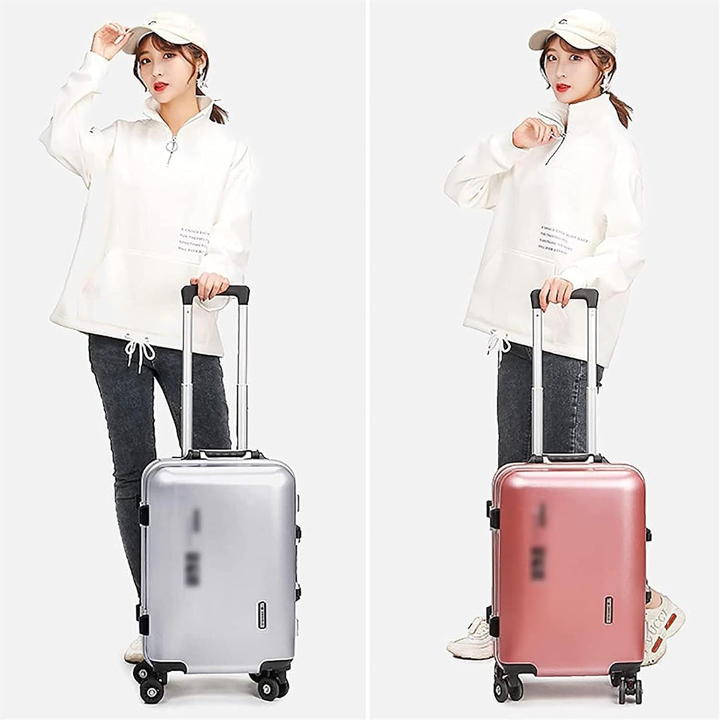 Luggage Travel Gear Aluminum Cabin Luggage Trolley Suitcase USB Charging Model Hardside Luggage(B,24in)