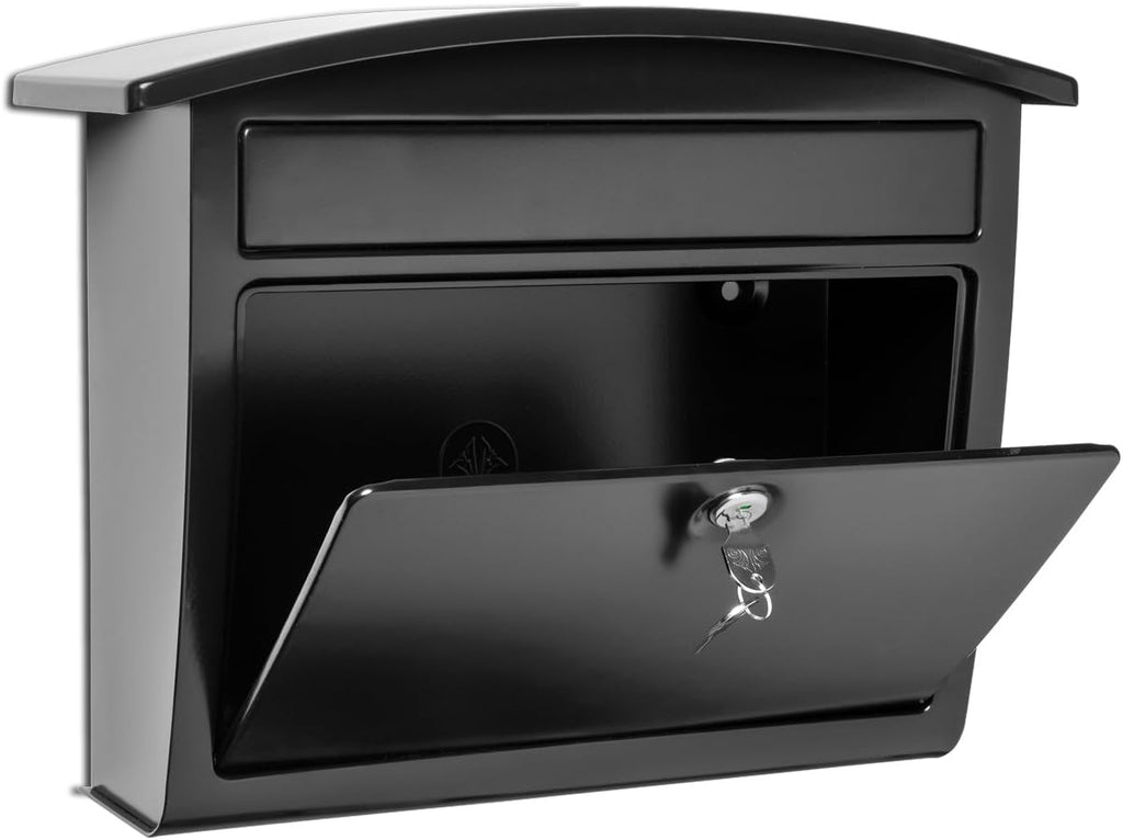 Architectural Mailboxes Dal Rae Galvanized Steel, Locking, Wall Mount Mailbox, 2562B-10, Black, Medium Capacity (Pack of 2)
