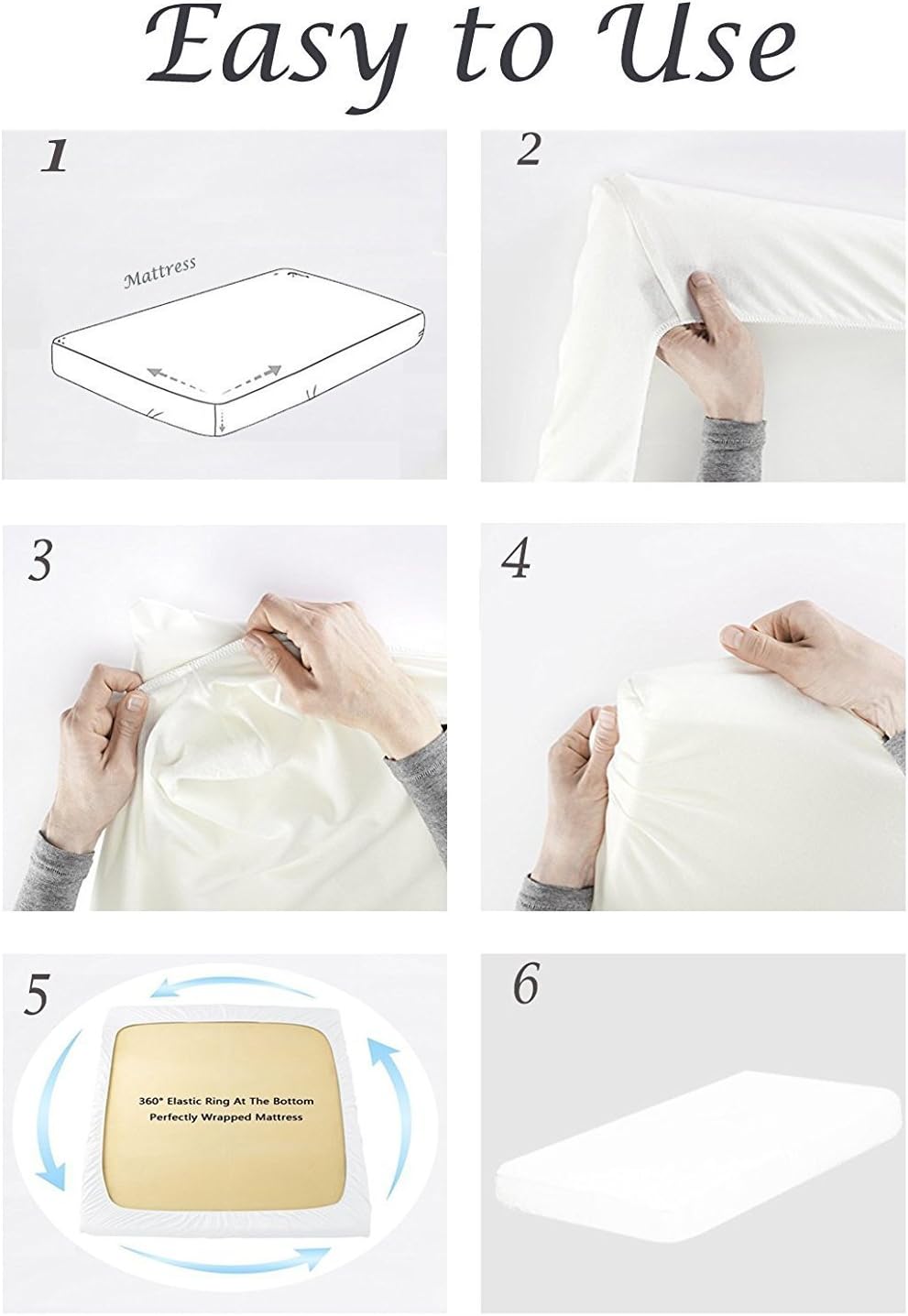 550 Thread Count Egyptian Cotton - Sheet Set for King Size (76x80) Mattress Fits 28-30 Inches Fully Elastic Deep Pocket (Stripe, Taupe)