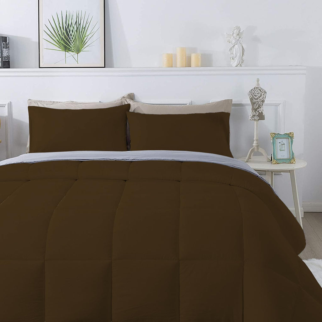 Olivia Rocco 1 Piece 1000 Thread Count Comforter Full XL/Queen Size (88' x 92') Inch 100% Egyptian Cotton Comforter 400 GSM Soft Quality - Chocolate Solid