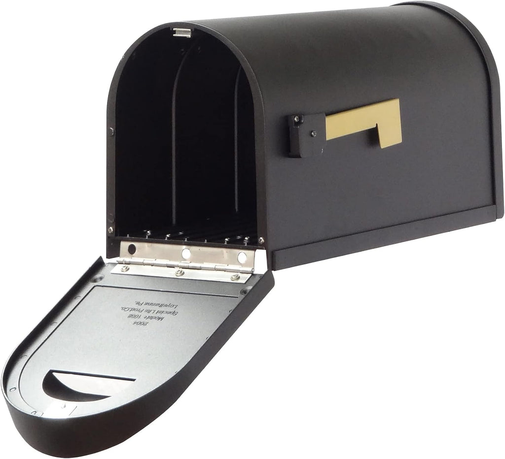 Special Lite Classic Curbside Mailbox - Black Aluminum Mailbox for Post Mount - SCC-1008-BLK