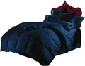 Soft 1000 TC Goose Down Alternative Egyptian Cotton Comforter Set (Comforter + 2 Pillow Cases) 400 GSM Over-Size Queen Navy Blue 98'' x 98''