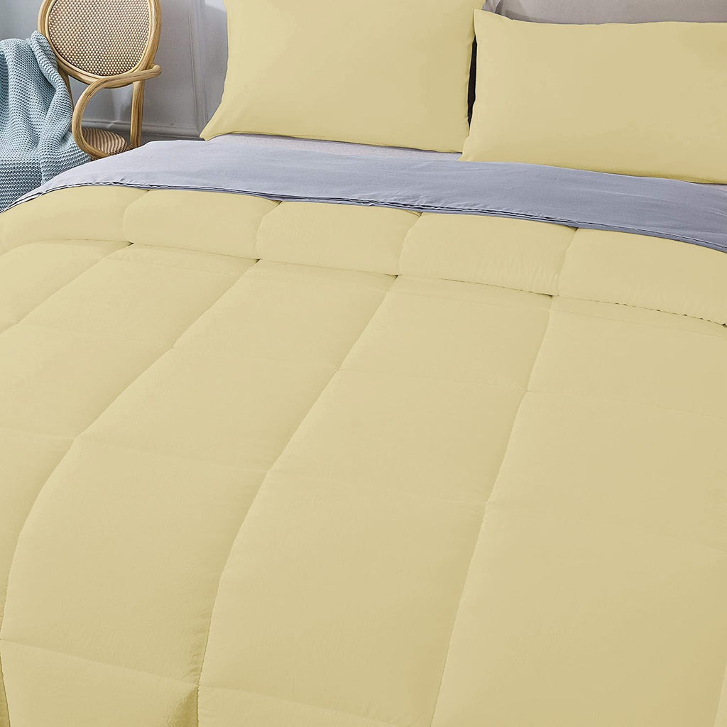 Olivia Rocco 1 Piece 1000 Thread Count Comforter Full XL/Queen Size (88' x 92') Inch 100% Egyptian Cotton Comforter 400 GSM Soft Quality - Ivory Solid