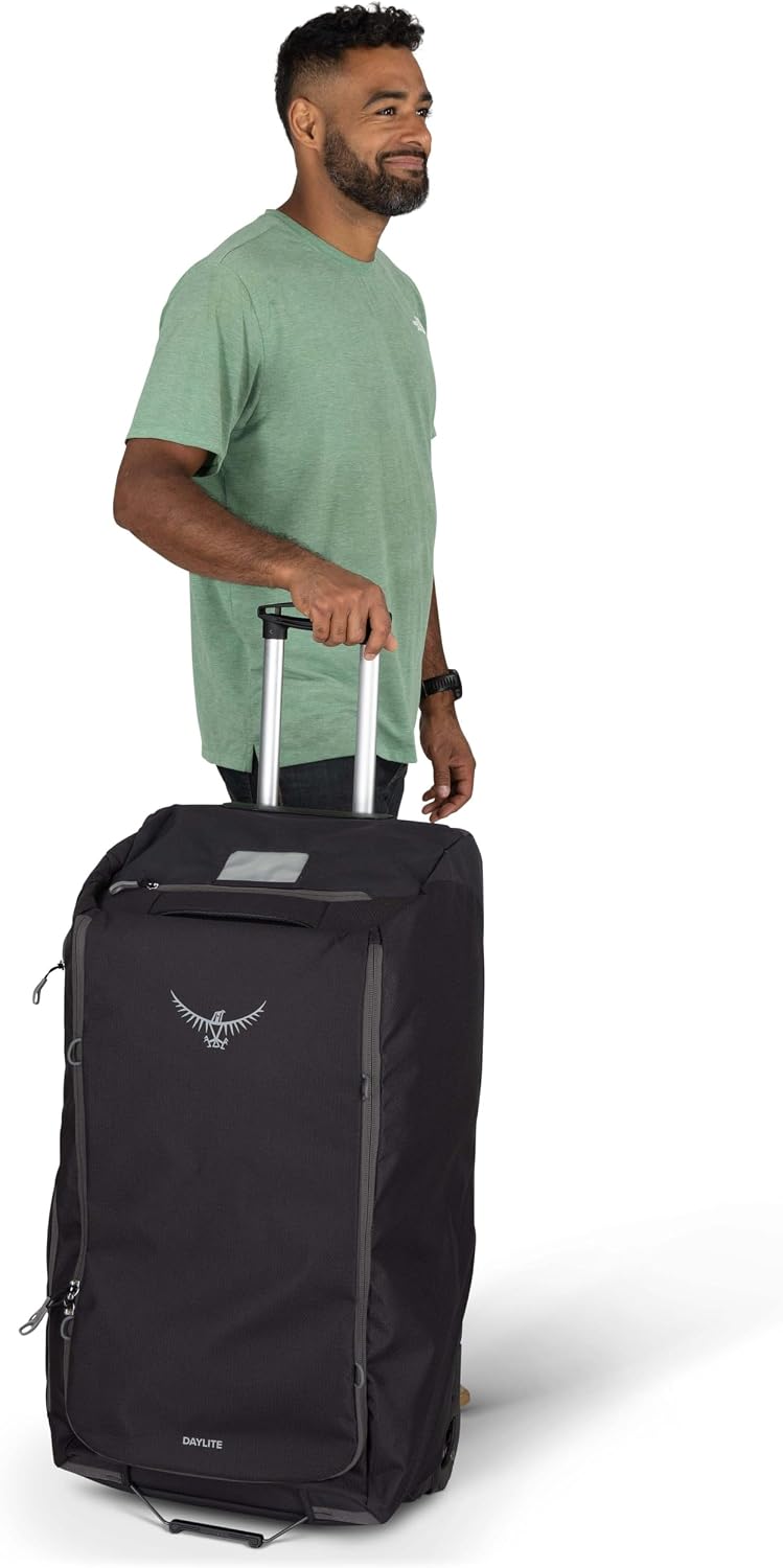 Osprey Daylite 115L Wheeled Collapsible Travel Duffel Bag - Lightweight Rolling Suitcase, Black