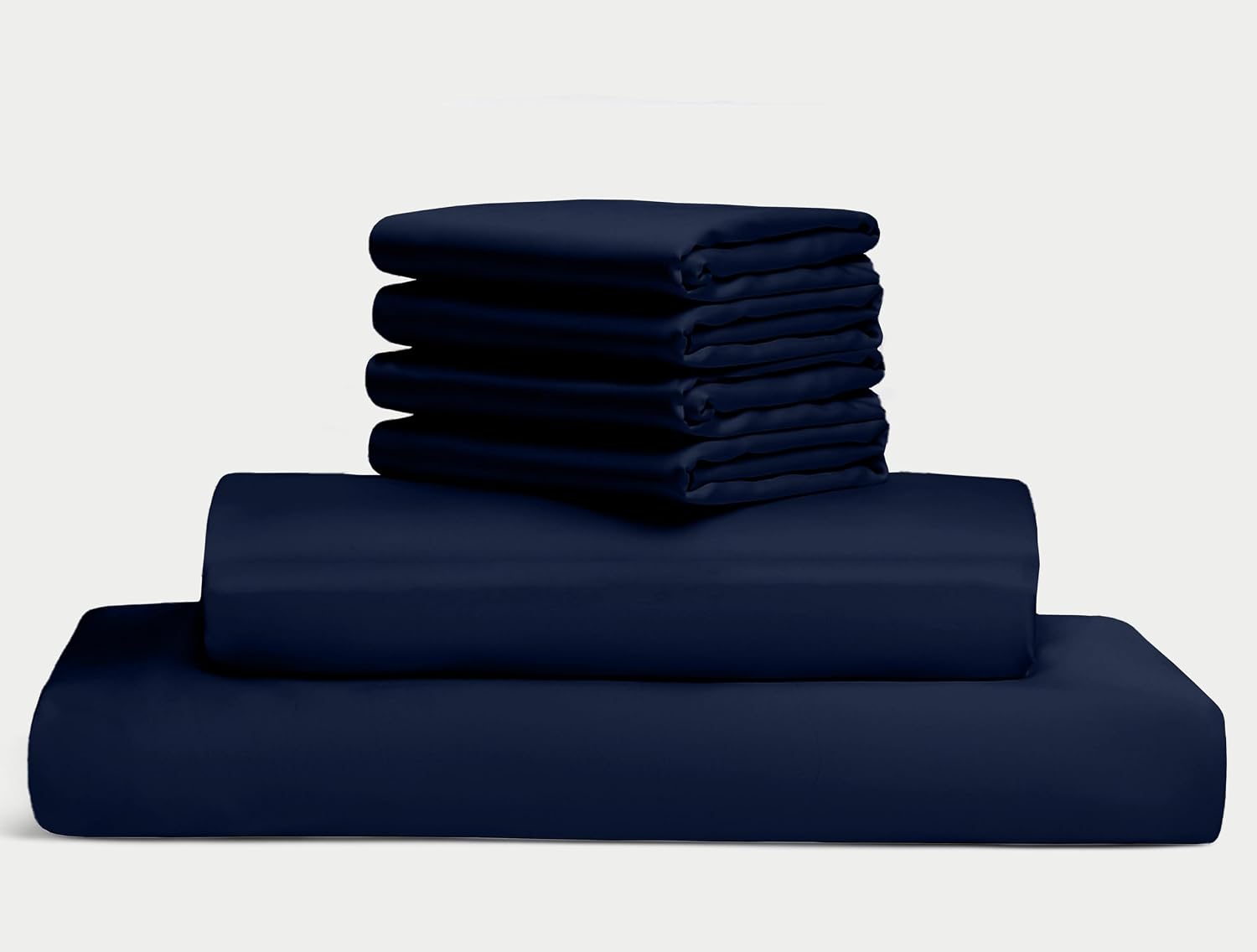 100% Egyptian Long Staple Cotton Bedsheet Set, 800 Thread Count, 6-PC Sheets Set, Navy Blue Color, Queen Size, 15 Inch Deep Pocket of Fitted Sheet, Soft Sateen Weave Breathable