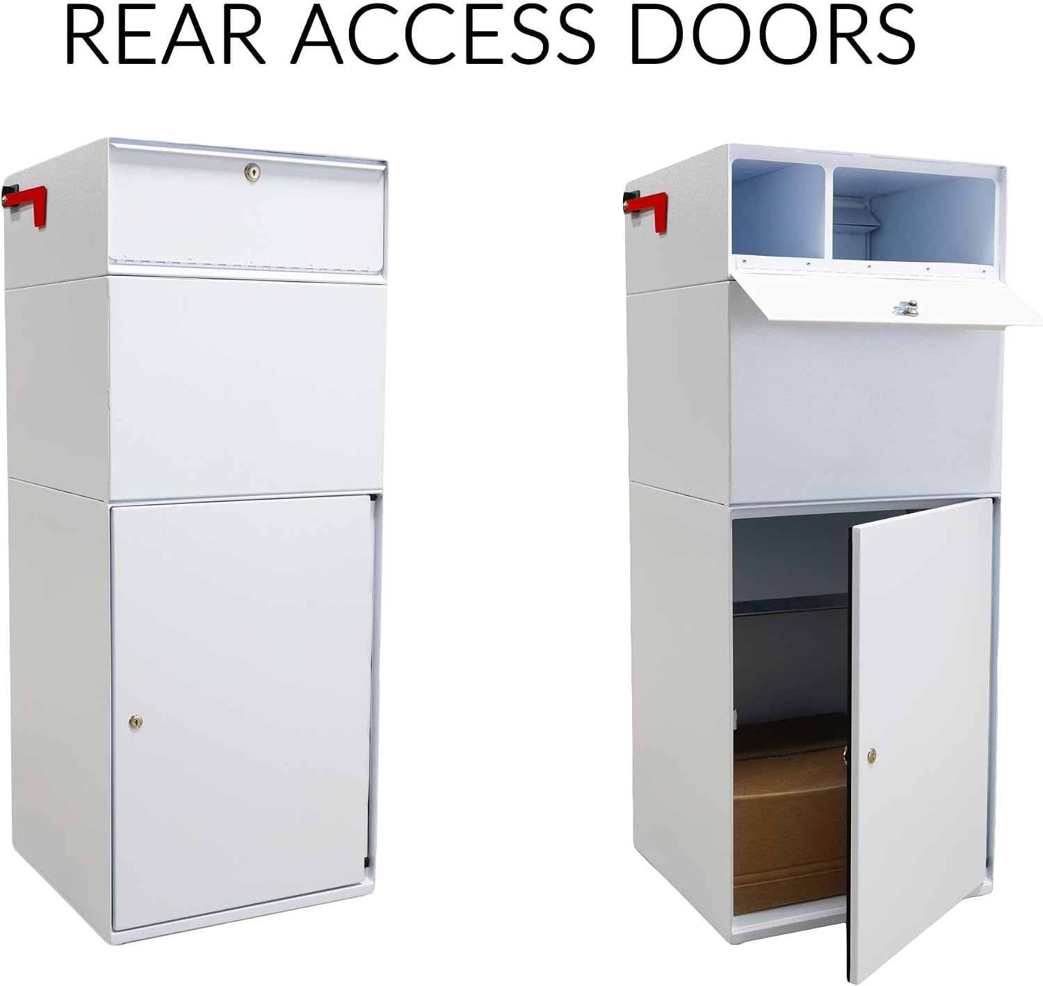 dVault® Full Service Vault DVCS0015 Secure Curbside Mailbox/Package Drop with Locking Letterbox (White)