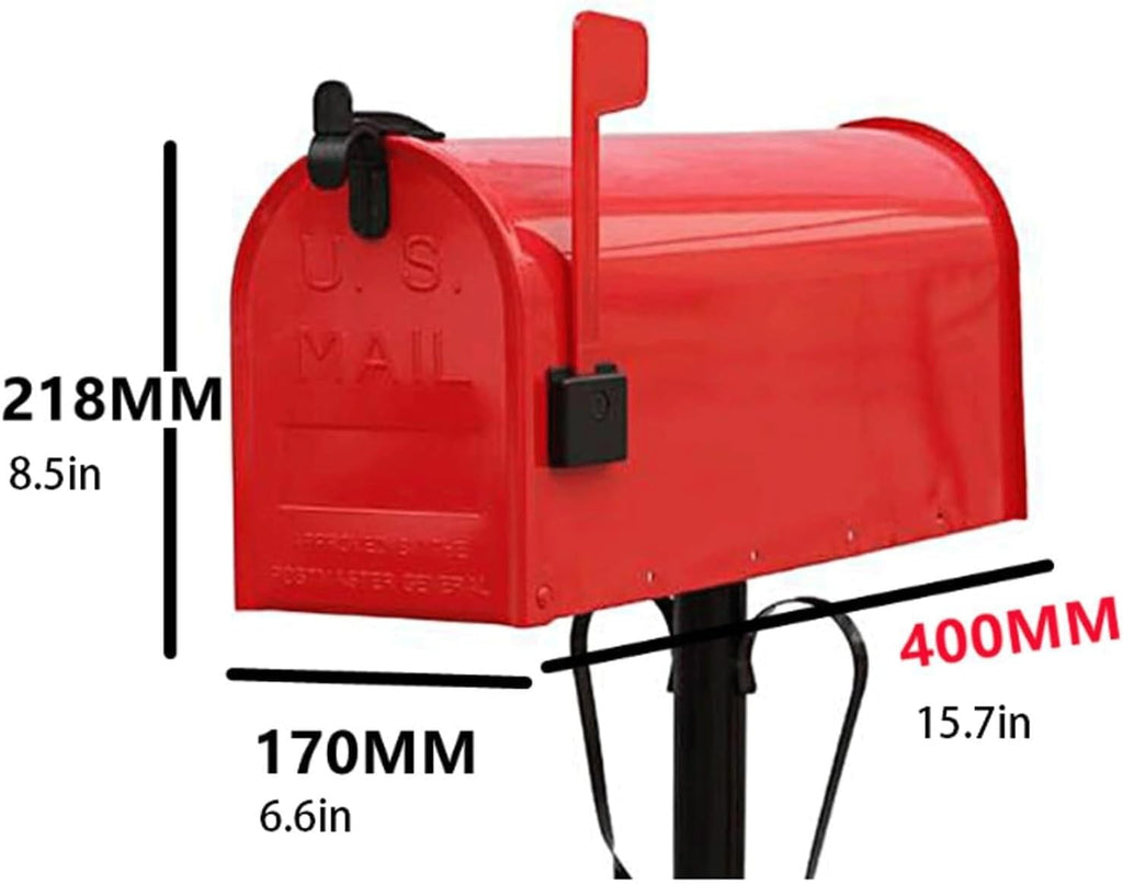 Metal Mailboxes Post-Mount Mailbox for Outside Drop Box Outdoor Weatherproof Post Box with Post Comment Box Stand Letterbox