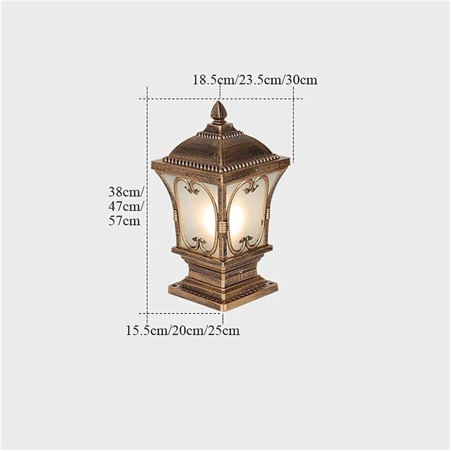 Courtyard light Stigma Floor Lamp Lantern Wood Mailbox Posts for Outside Columns and Pillars Door Post Waterproof Post Light Garden Villa Pillar Lamp Street La ( Color : Dolphin Waves , Size : 38Cm )