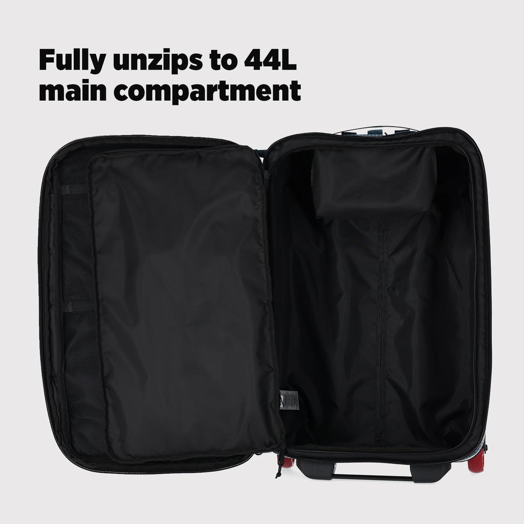 Topo Designs Apex Global Travel Roller Bag, Nylon Ripstop Fabric, Weatherproof Carry-on Rolling Suitcase, Made with 100% Recycled Materials