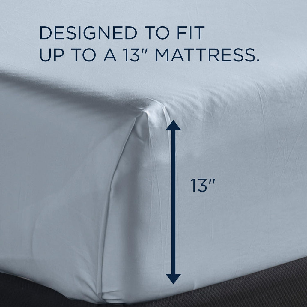 TEMPUR Luxe Egyptian Cotton Sheet Set Sleepy Blue - TwinXL