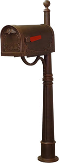Special Lite Floral Curbside Mailbox with Ashland Post - Copper Mailbox with Aluminum Post - SCF-1003_SPK-600-CP