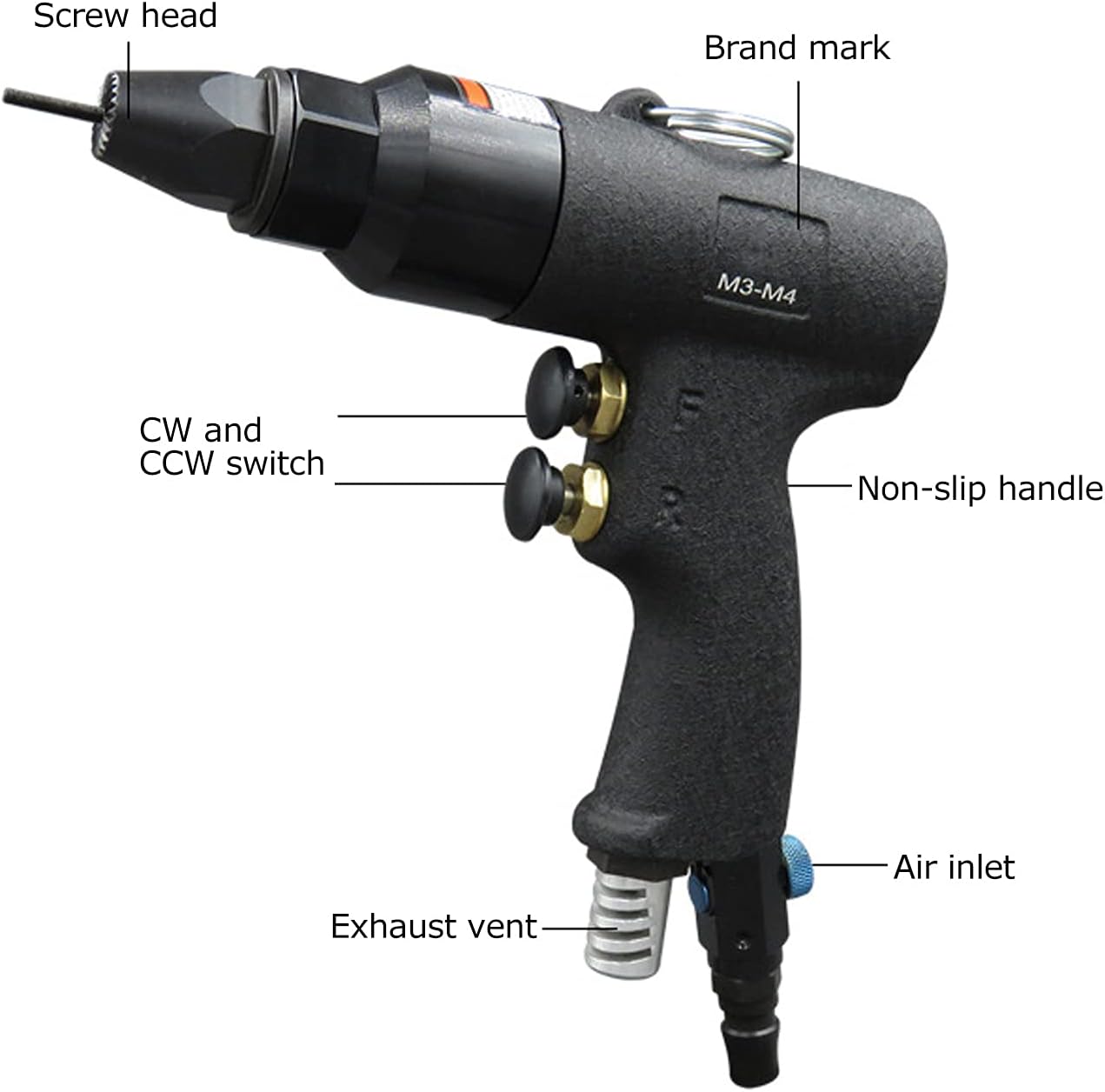 Pneumatic Air Riveter, M3M4 KP-737B Alloy Steel Riveting Pull Pliers Gun Pulling Rivets Machine Tool