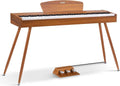 Donner DDP-80 Digital Piano 88 Key Weighted Keyboard, Full-size Electric Piano for Beginners, with Sheet Music Stand, Triple Pedal, Power Adapter, Supports USB-MIDI Connecting, Retro Wood Color