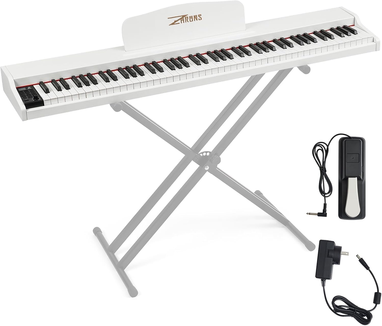 Digital Piano 88 Key Weighted, Full Size Electric Keyboard Piano for Beginners, Portable Piano Keyboard with Sheet Music Stand, Sustain Pedal, Power Adapter, White (Keyboard Only)