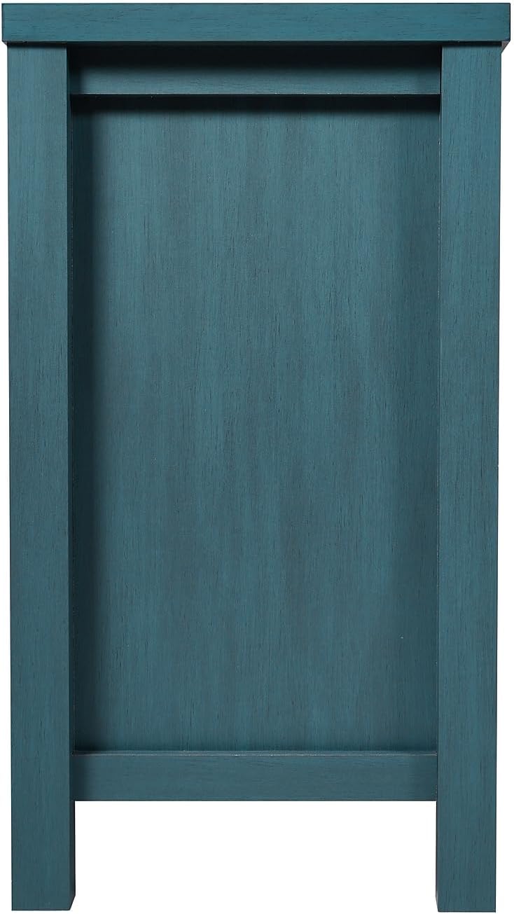 Flash Furniture Dion Modern Buffet Sideboard Storage Cabinet, Engineered Wood Construction, 2 Tempered Glass Soft Close Doors, 2 Drawers, Open Shelf, 59', Teal