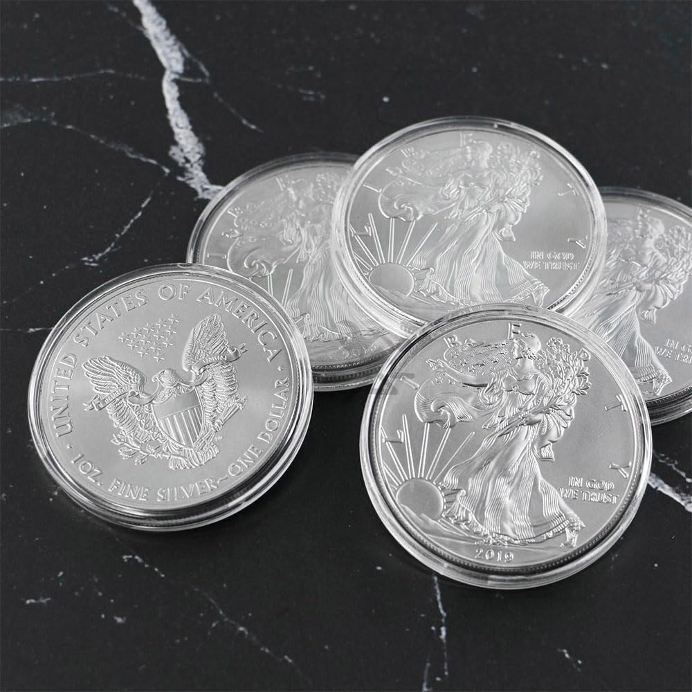 OnFireGuy 250pcs 40.6mm Direct Fit 'H40' Coin Capsule Holders for 1oz Silver Eagle | Protective Coin Cases for 1oz Silver Eagle, Kangaroo, Libertad