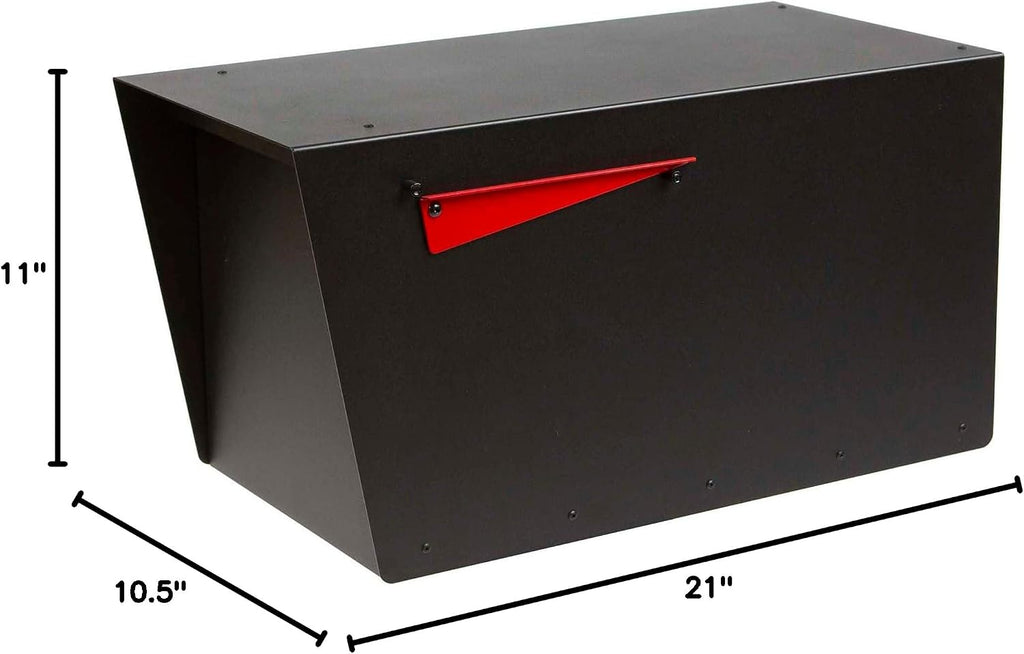 Rusty Design Contemporary Post-Mounted Mailbox with Personalized Address Numbers, Large Size #HC110 (Without Address Numbers)
