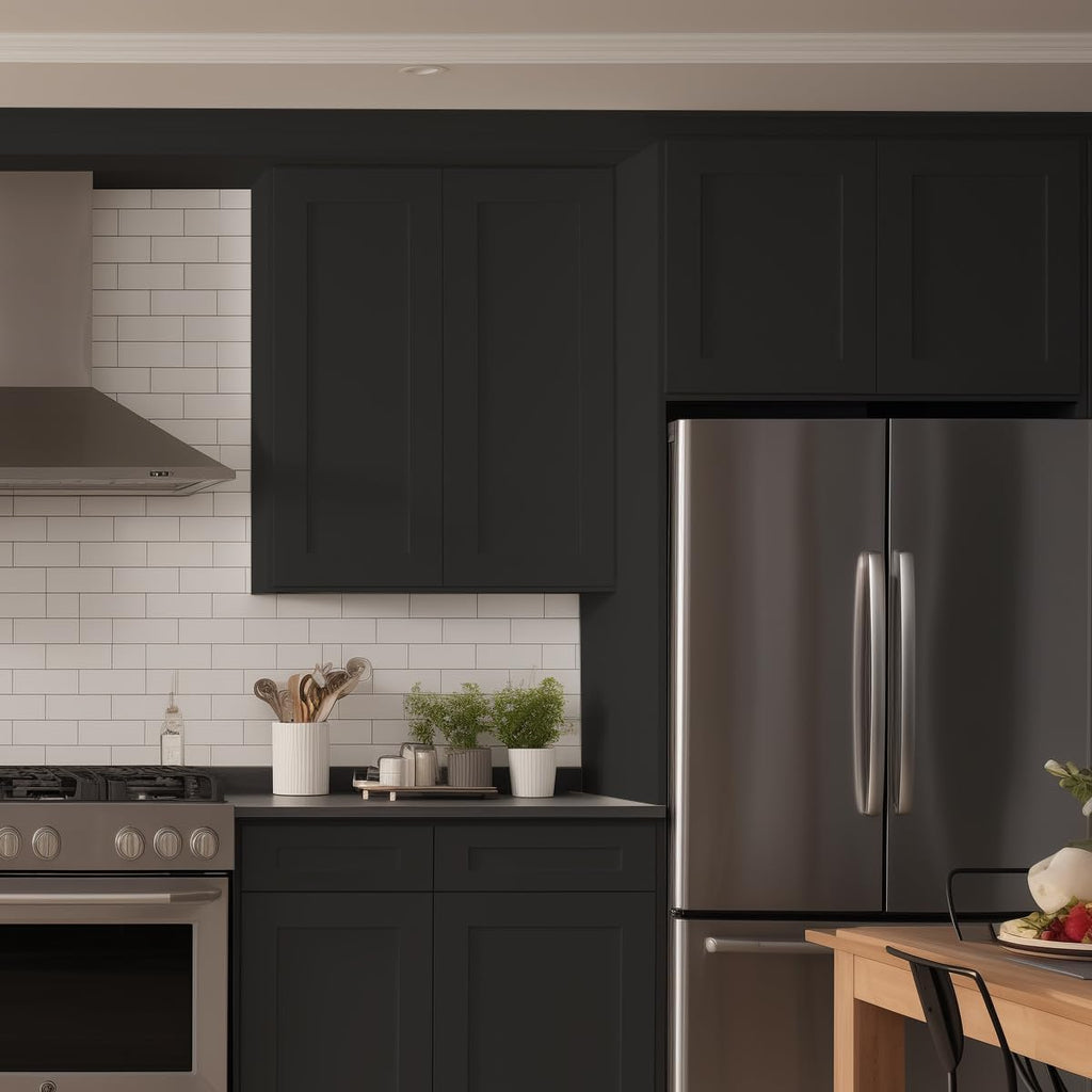 Solid Wood Wall-Mounted Medicine Cabinet, Kitchen Wall - Cabinet, Bathroom Cabinet Wall Mounted with Adjustable Shelves, 2 Doors Wall Calbinet (Charcoal Black, 24' W x 36' H x 12' D)