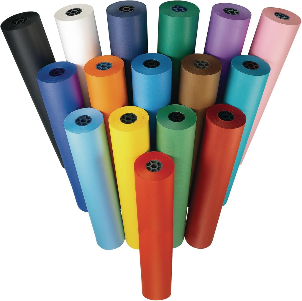 Colorations Dual Surface Paper Roll Classroom Supplies for Arts and Crafts Flame Red (36' x 1000') - DSFR