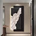 Sichabeixc Abstract Wall Art with LED Lights, Modern Artwork for Walls, Plug-in Power Supply Sandstone Painting, Wall Hanging for Entrance, Living Room, Corridor, Office(A,55.1 * 27.6in)