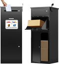 KAER Package Delivery Boxes for Outside,44.5'x17'x15.75' Cold-Rolled Steel Delivery Box for Packages & Mails, Anti-Theft Lockable Large Parcel Drop Box for Outdoor, Porch, Curbside