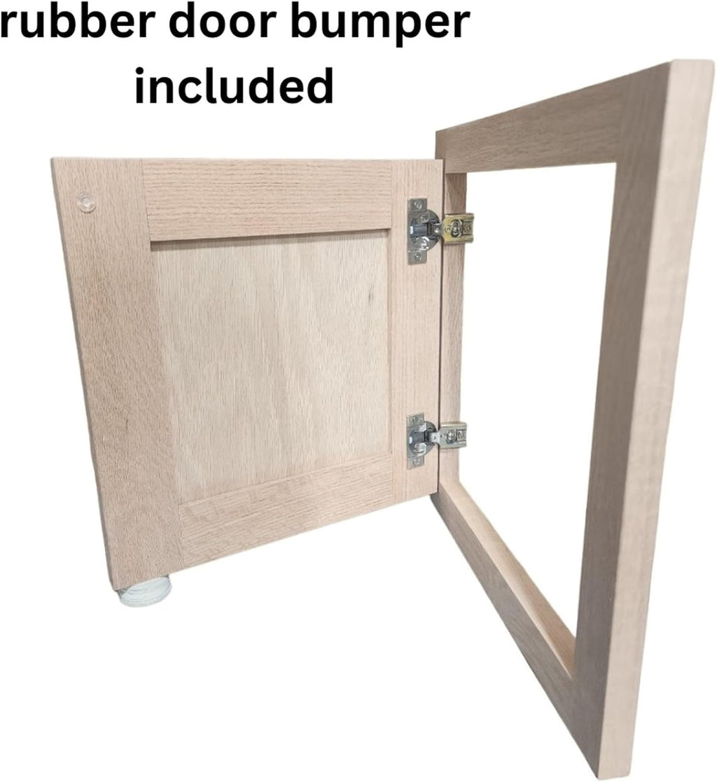 Fast-Shipped-Filters 9x12 Laundry Clothes Chute Door - Oak Framed Shaker Unfinished with Soft Close Cabinet Hinges