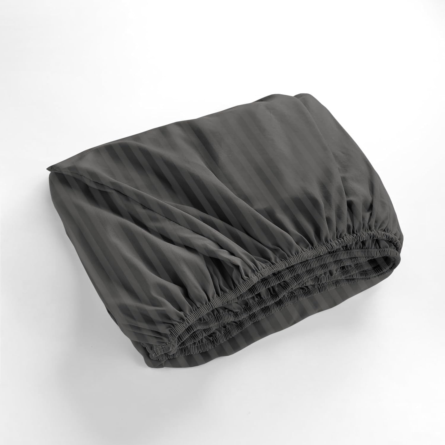 1000 Series - 100% Egyptian Cotton Sheet Set Soft & Comfy Breathable Hotel Quality Luxury Bedding - Fits Mattress Up to 18-20' Deep (Queen Size Stripe, Grey)