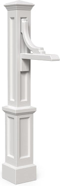 Mayne Woodhaven Address Sign Post - White - Includes Post & Address Arm - Polyethylene - Fits plaques up to 15in W (5812-W)