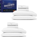 TEXAS LINEN CO. 100% Egyptian Cotton Sheets King Size Set of 2 - Luxury 1000 Series Lonestar Lovin' Collection Egyptian Cotton King Sheet Set (8 PC, White), Soft, Cooling, 16' Deep Pocket Bed Sheet