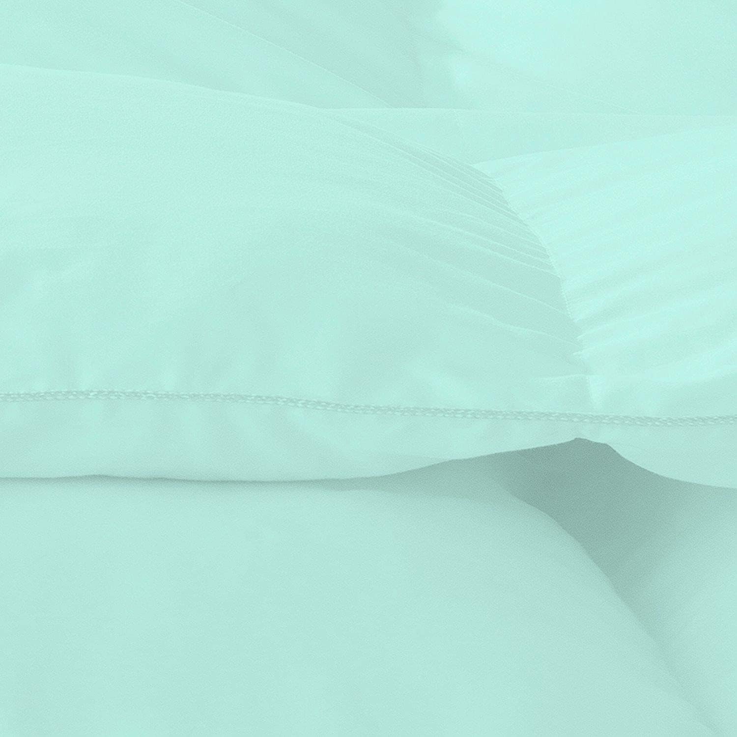 7 Piece Bed-in-A-Bag Comforter & Sheet Set 8-10' Deep Pocket, 100% Egyptian Cotton Queen Size, Aqua Blue, Sets Include - 1Comforter, 1Flat Sheet,1Fitted Sheet, 2Pillowcase & 2Pillowsham