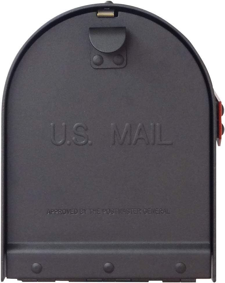Special Lite Titan Aluminum Curbside Mailbox with Ashley Front Single Mailbox Mounting Bracket - TC-ASH-FS-1016A-BLK