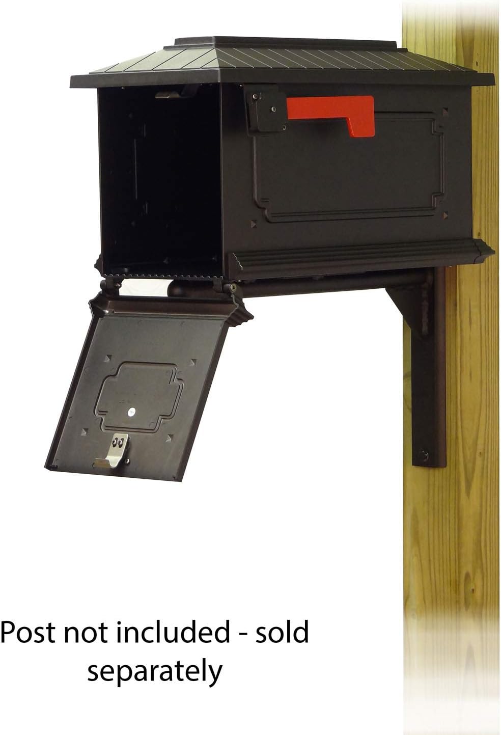 Special Lite Kingston Curbside Mailbox with Ashley Front Single Mailbox Mounting Bracket - TC-ASH-FS-1017-BLK