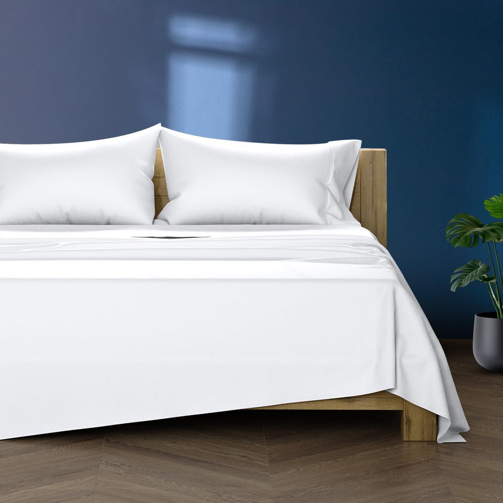 TEXAS LINEN CO. 100% Egyptian Cotton King Size Sheets Set - Luxury 1000 Series Lonestar Lovin' Collection Bed Sheets King Size (6 PC, White), Cooling, 16' Deep Pocket Extra Long Staple Hotel Sheets